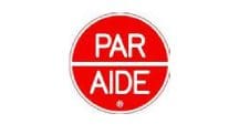 A red sign with the word " par aide ".