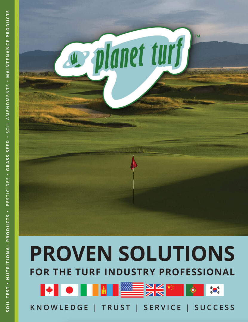 A brochure cover with a golf course and green.