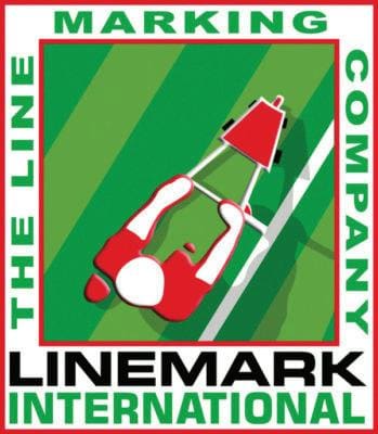 A logo for the line marking company linemark international.